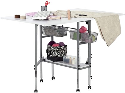 Sew Ready Studio Designs Folding Multipurpose Hobby and Craft Cutting Table with Drawers